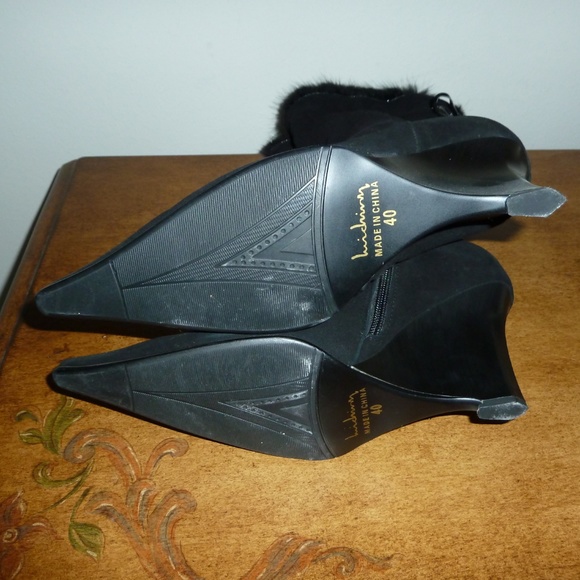 Luichiny Black Suede Wedge Boots 40 - Picture 5 of 6